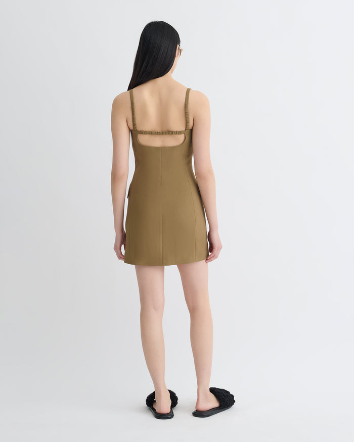 Peitho - Tailored Mini Dress - Brown