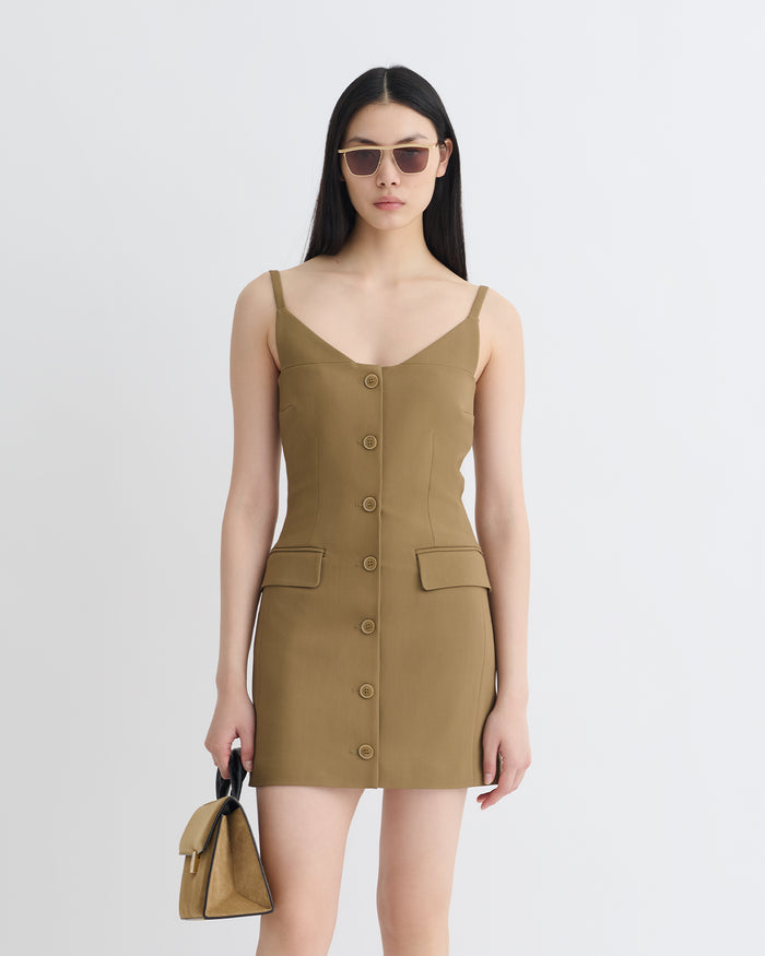 Peitho - Tailored Mini Dress - Brown