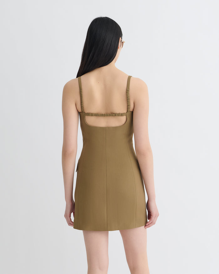 Peitho - Tailored Mini Dress - Brown