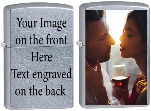 Personalized Your Image, Photo Or Logo UV Printed Zippo Lighter Groomsmen, Wedding, Anniversary, Birthday, Gift Engraving on The Back