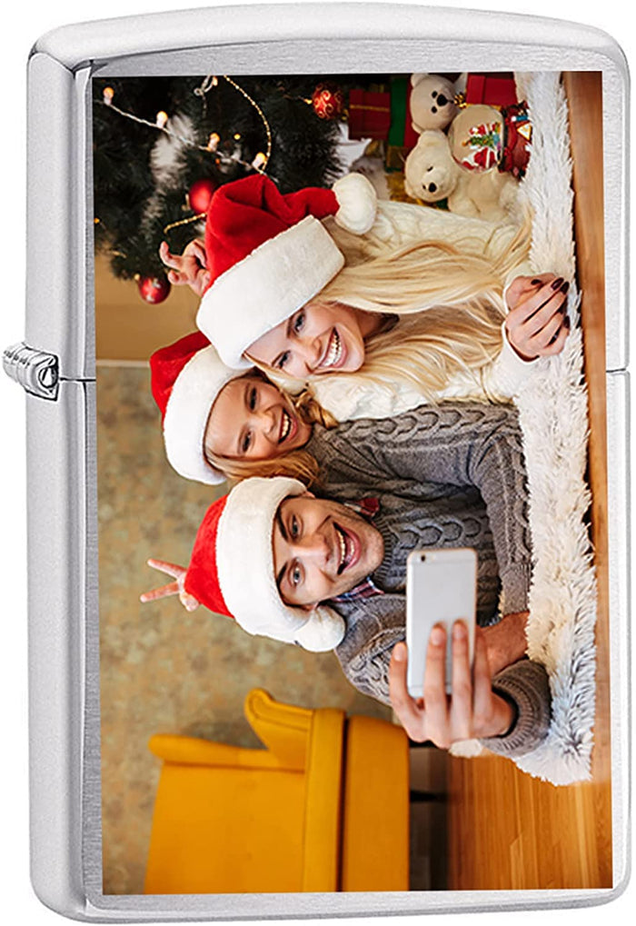 Personalized Your Image, Photo Or Logo UV Printed Zippo Lighter Groomsmen, Wedding, Anniversary, Birthday, Gift Engraving on The Back
