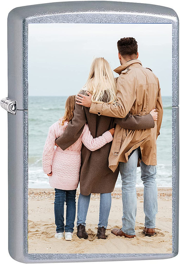 Personalized Your Image, Photo Or Logo UV Printed Zippo Lighter Groomsmen, Wedding, Anniversary, Birthday, Gift Engraving on The Back