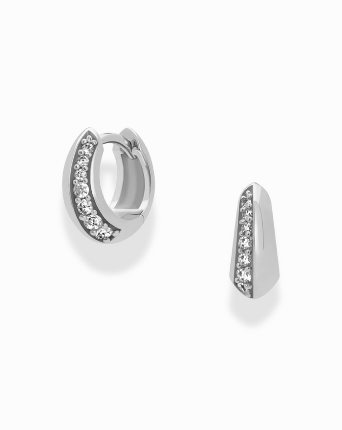 Petite Corey Pave Hoops - Mod + Jo - Jewelry built to last, advanced plating technology