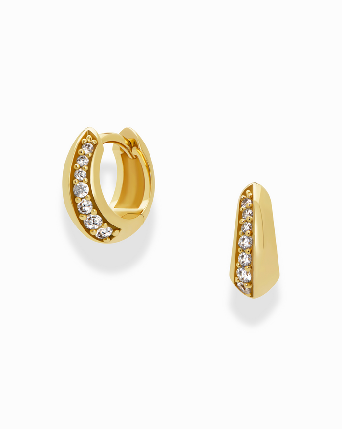 Petite Corey Pave Hoops - Mod + Jo - Jewelry built to last, advanced plating technology