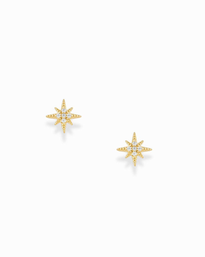 Petite North Star Studs - Mod + Jo - Jewelry built to last, advanced plating technology