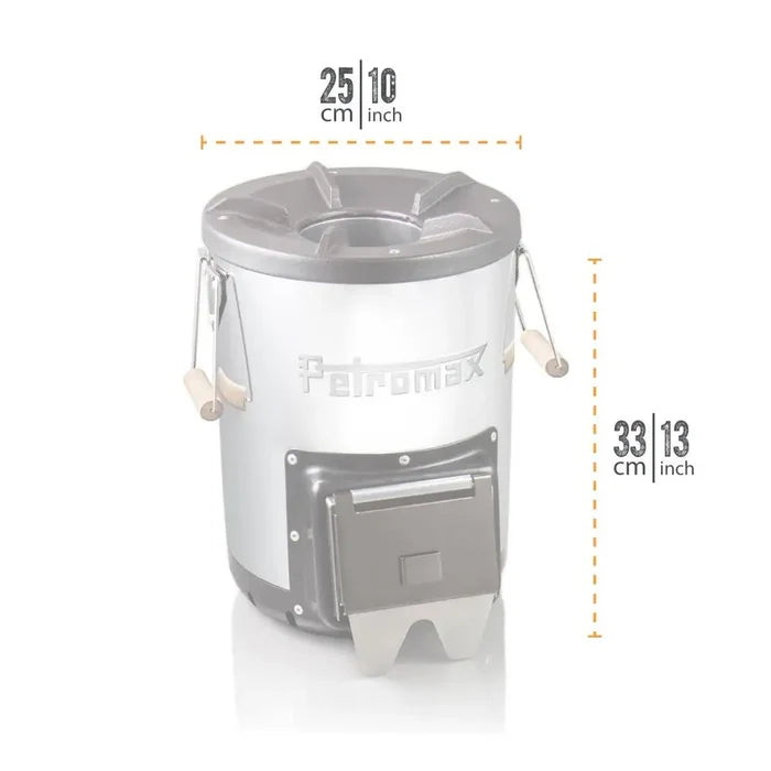 Dimensions for Petromax Rocket stove RF33