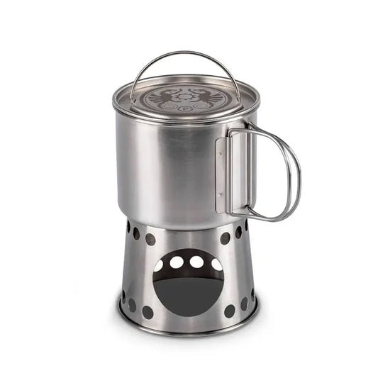 Petromax stove cup sitting atop the fuel windbreak