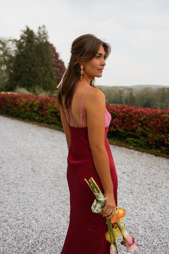 Pink And Burgundy Farah Dress