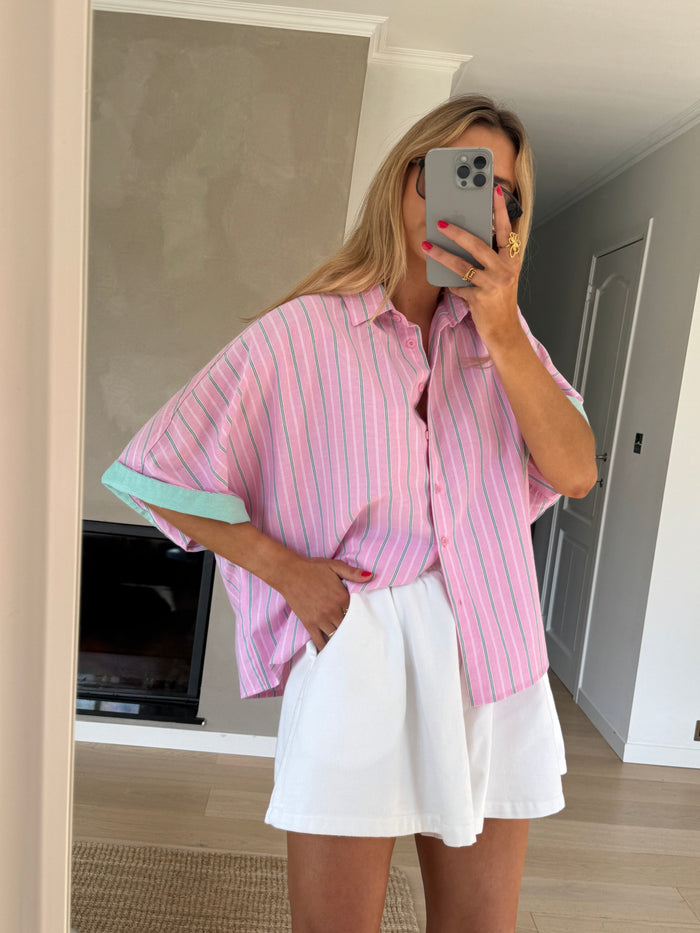 Pink Striped Maeva Shirt