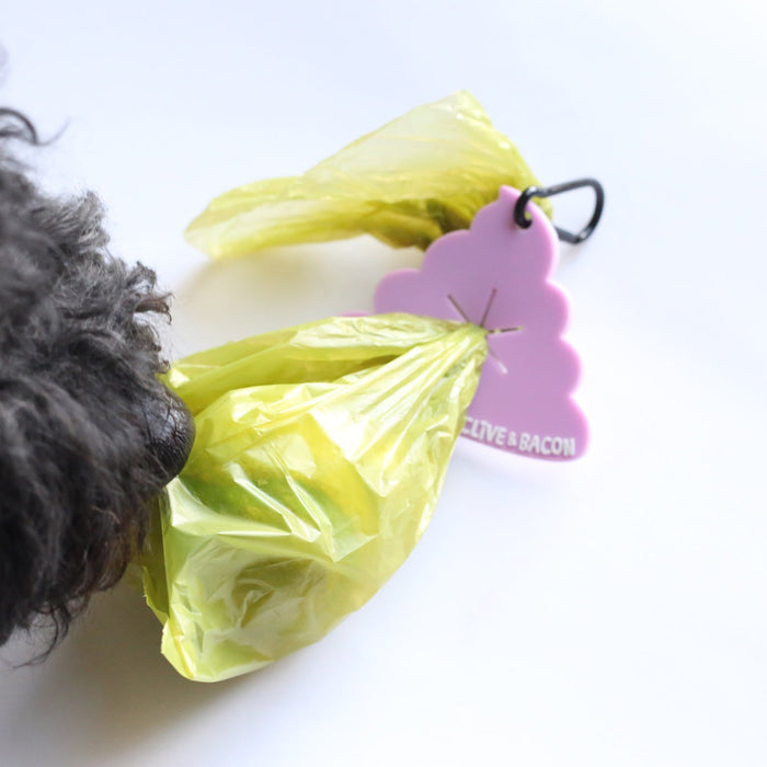 Pink Super Pooper Dog Poop Holder - Clive and Bacon