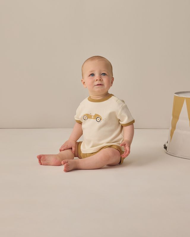 Play Short || Honey - Wee Bee Baby Boutique