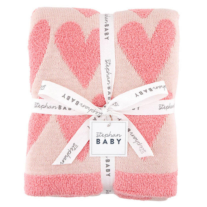 Plush Baby Blanket - Hearts - Wee Bee Baby Boutique
