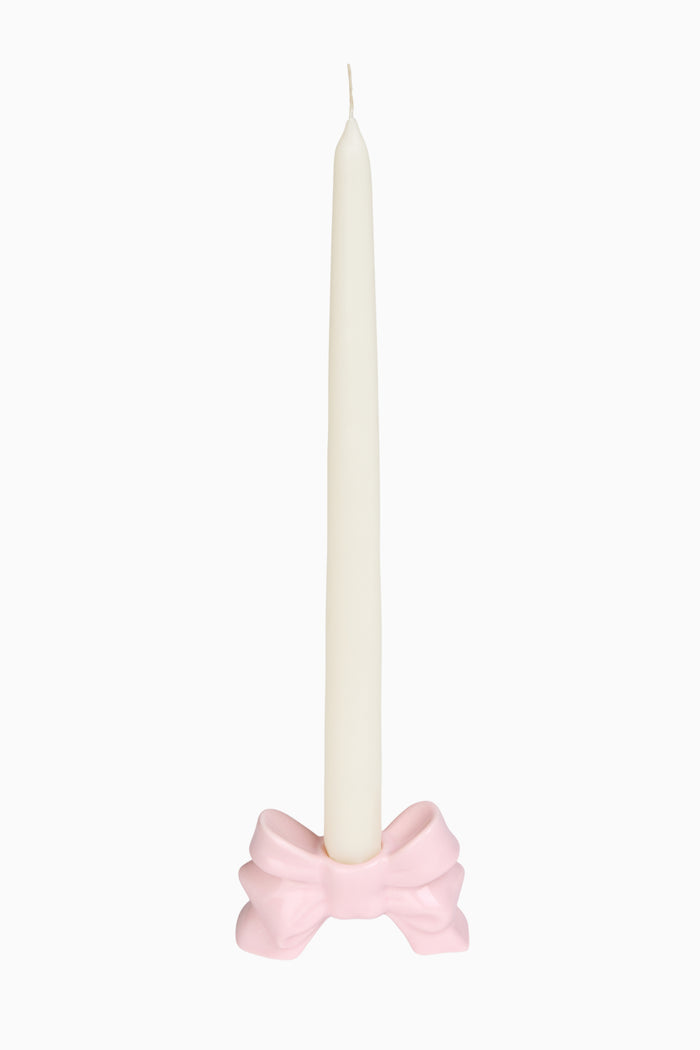 Porcelain Bow Candlestick Holder - Set Of 2