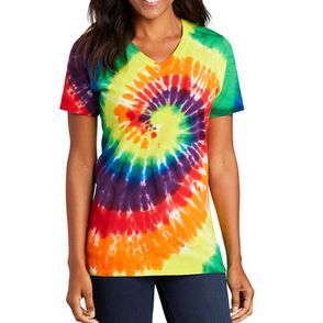 Port & Company Ladies Tie-Dye V-Neck Tee