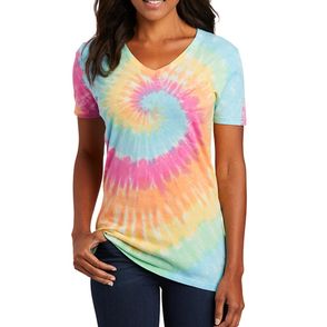 Port & Company Ladies Tie-Dye V-Neck Tee