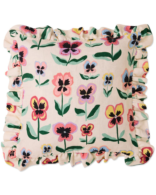 Pretty Pansy Frill Upholstery Cushion