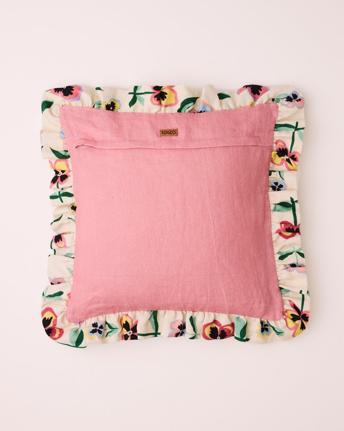 Pretty Pansy Frill Upholstery Cushion