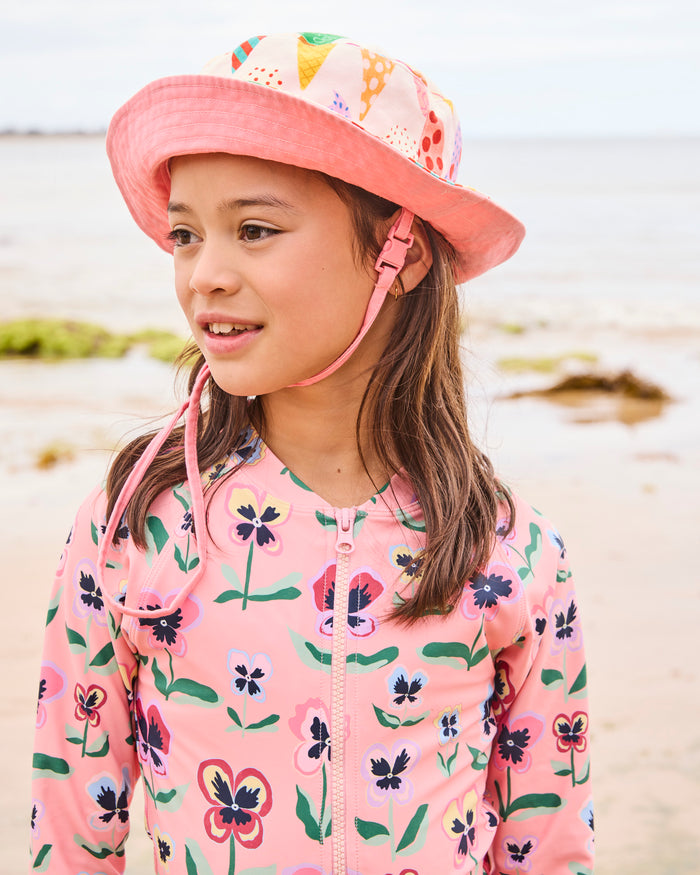 Pretty Pansy Long Sleeve Bathers