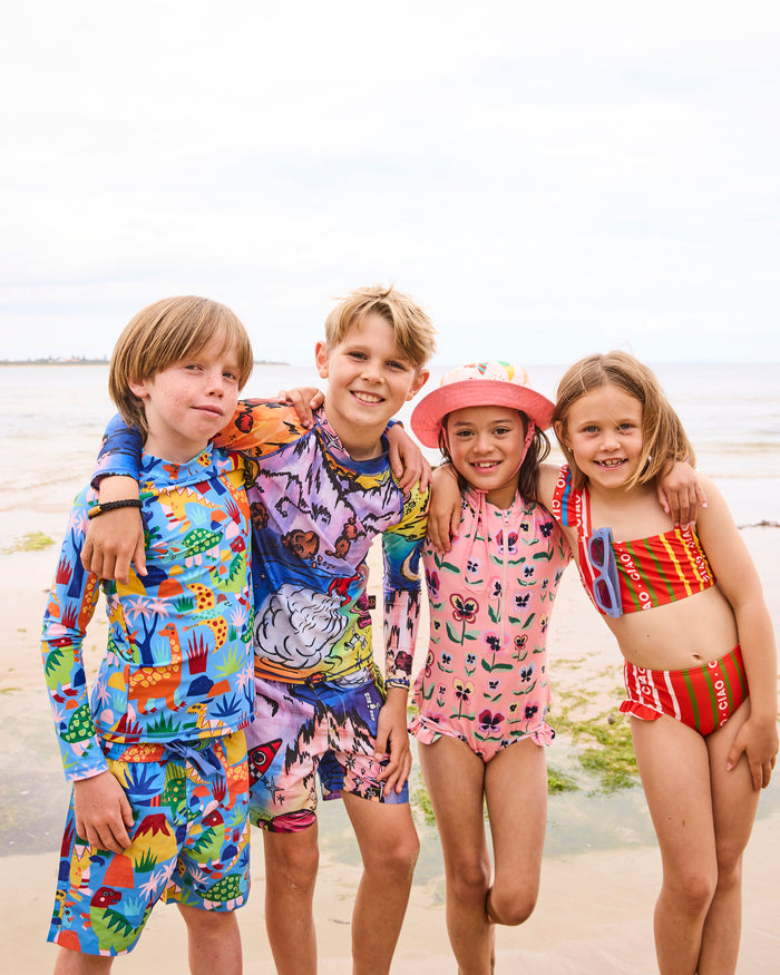 Pretty Pansy Long Sleeve Bathers