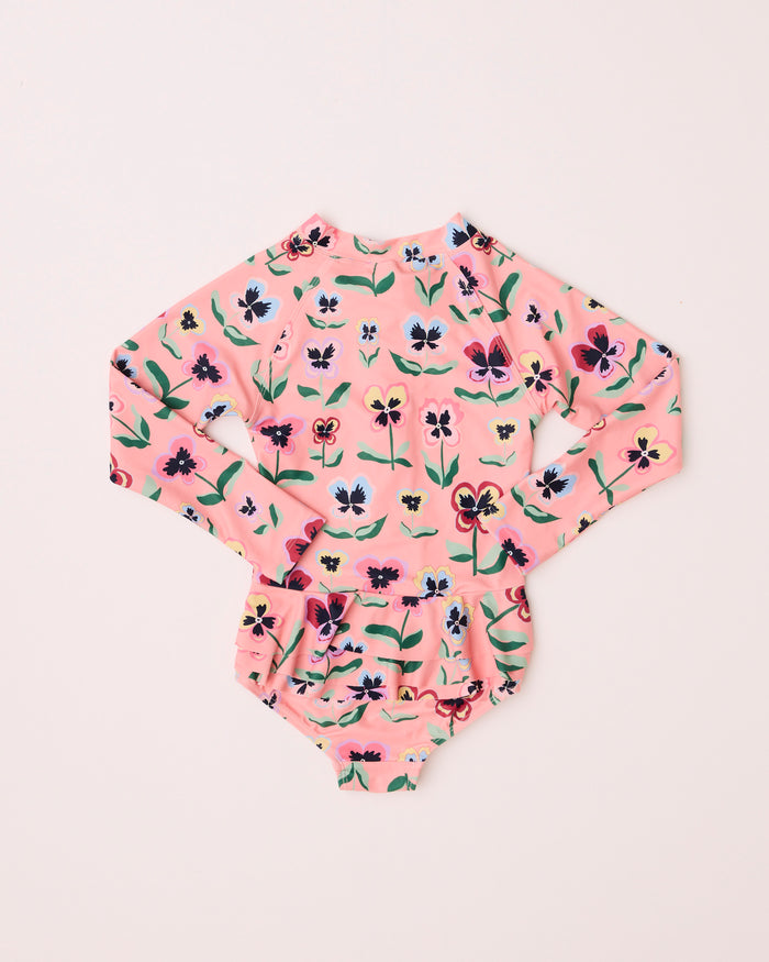 Pretty Pansy Long Sleeve Bathers