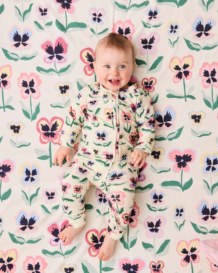 Pretty Pansy Organic Cotton Baby Fitted Sheet