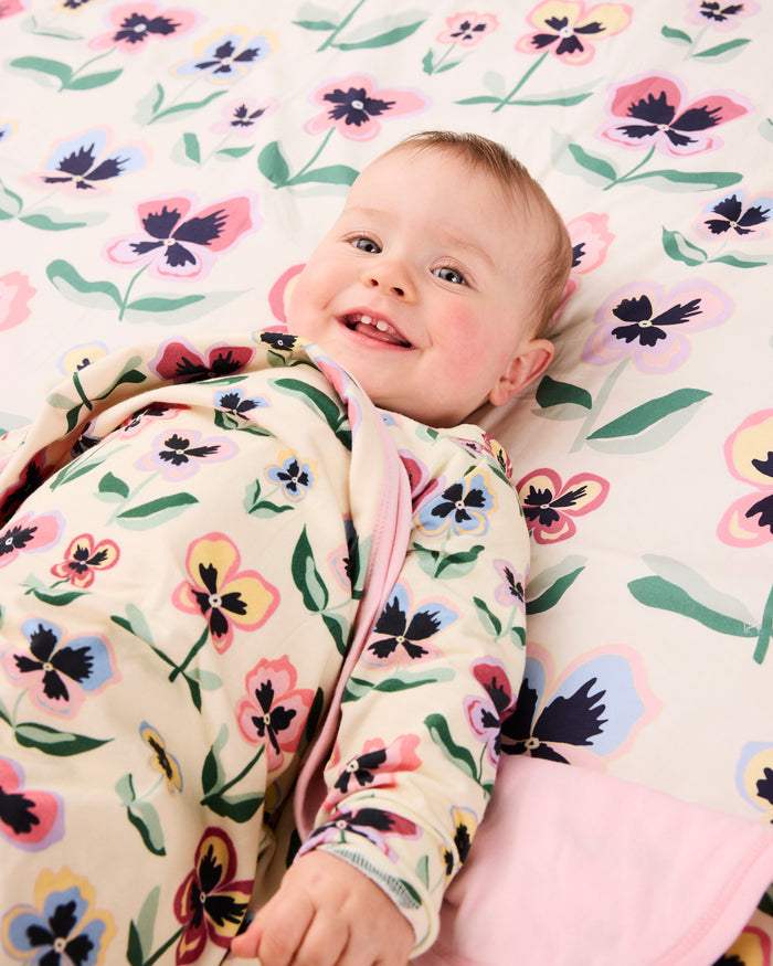 Pretty Pansy Organic Cotton Baby Fitted Sheet