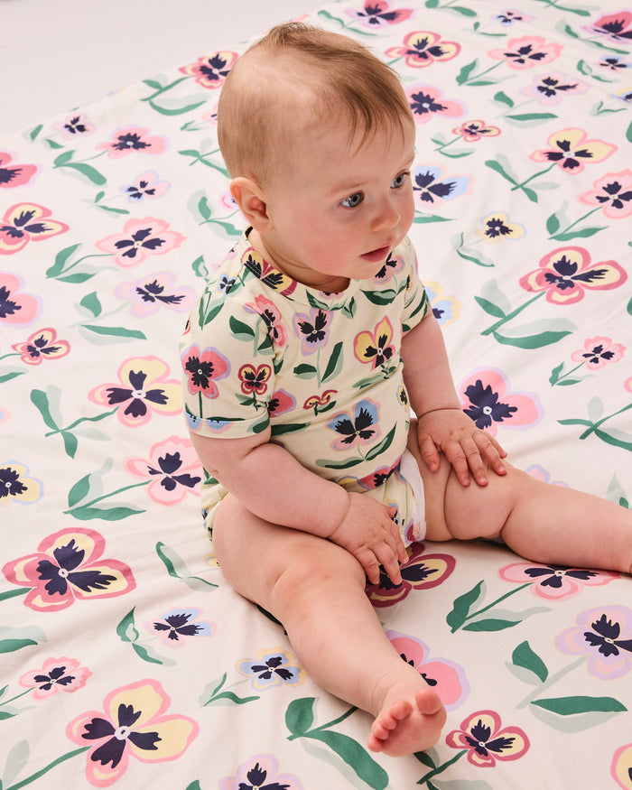 Pretty Pansy Organic Cotton Baby Fitted Sheet