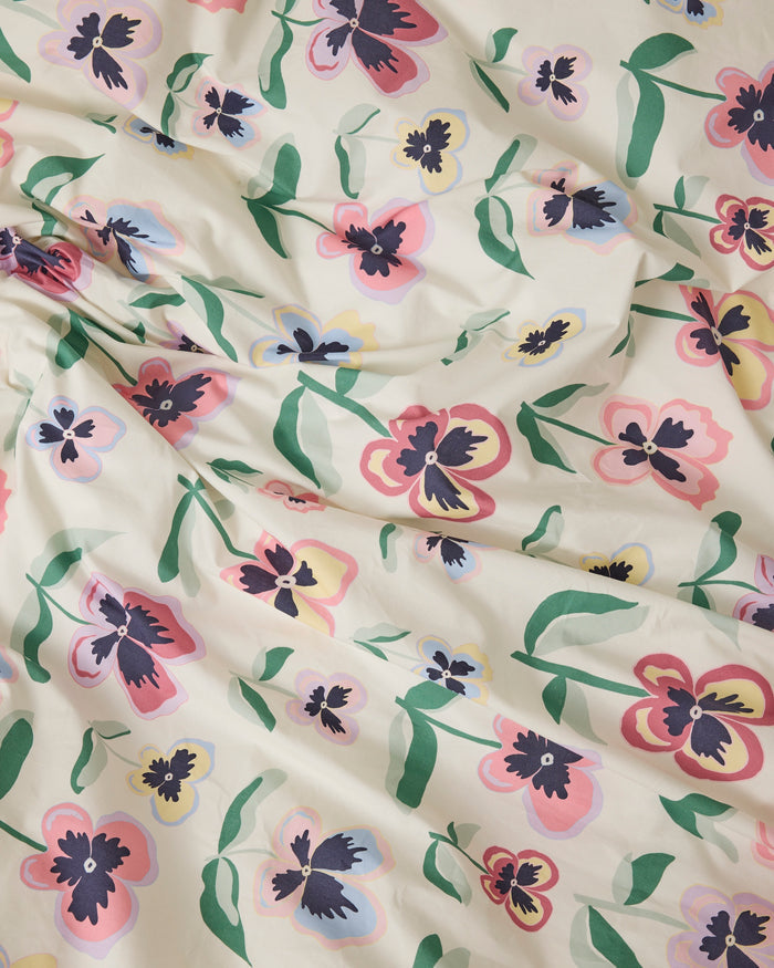 Pretty Pansy Organic Cotton Baby Fitted Sheet