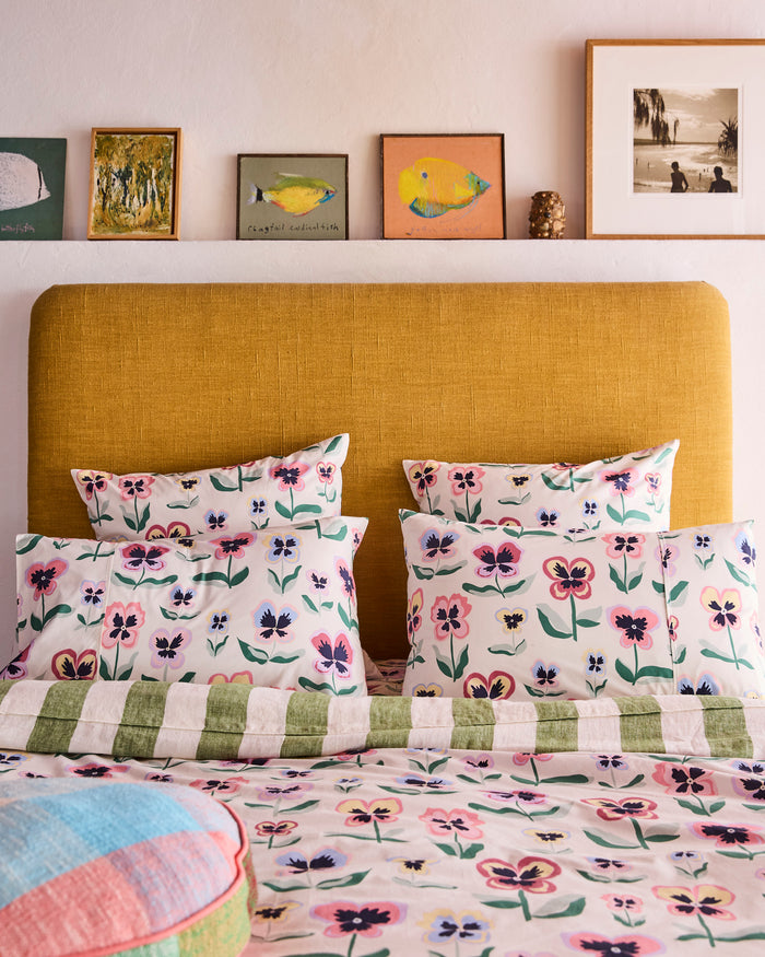 Pretty Pansy Organic Cotton European Pillowcases