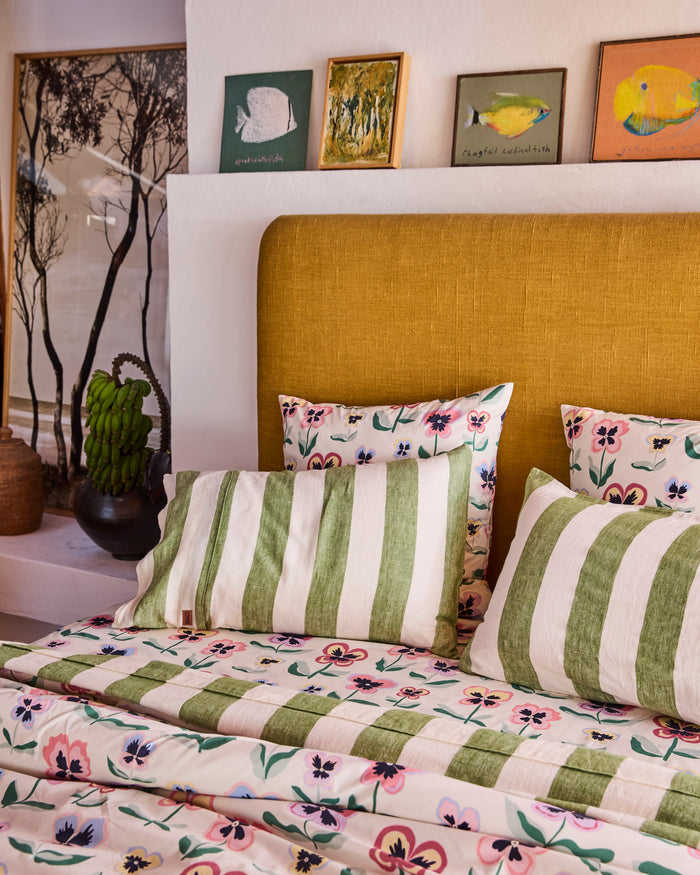 Pretty Pansy Organic Cotton European Pillowcases
