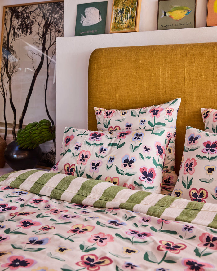 Pretty Pansy Organic Cotton European Pillowcases