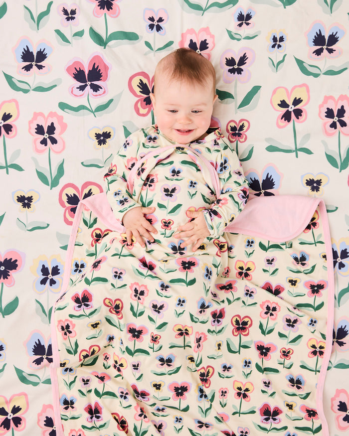 Pretty Pansy Organic Cotton Snuggle Blanket