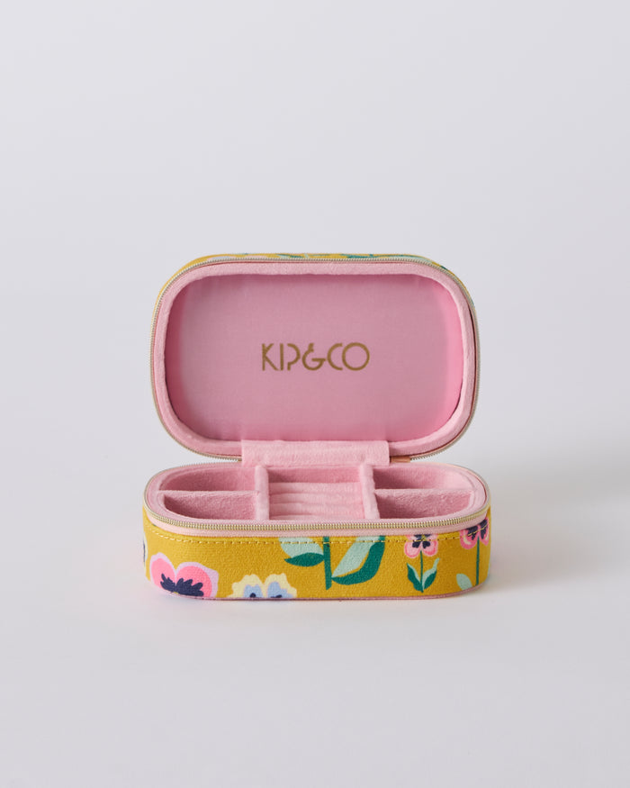 Pretty Pansy Travel Velvet Jewellery Box