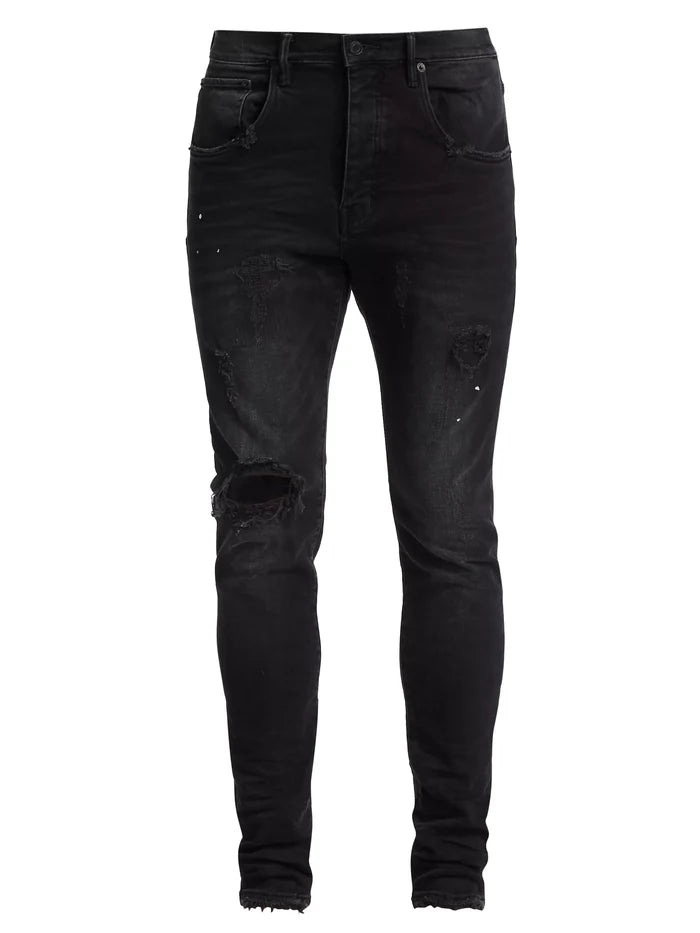 Purple - P002 Black Repair Jeans (P002 - BLR) - Clique Apparel