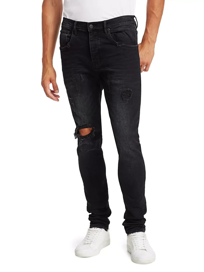 Purple - P002 Black Repair Jeans (P002 - BLR) - Clique Apparel