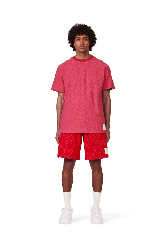 PURPLE - P419 TERRY TOWEL SHORT - FIERY RED - Clique Apparel
