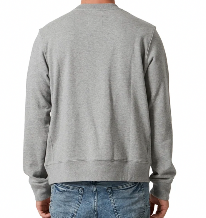 PURPLE BRAND - FRENCH TERRY HEATHER GREY EMB STENCIL LOGO CREW - Clique Apparel