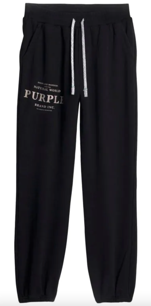 PURPLE BRAND SWEATPANTS - SIGNS AND WONDERS WASH BLACK - P407 - Clique Apparel