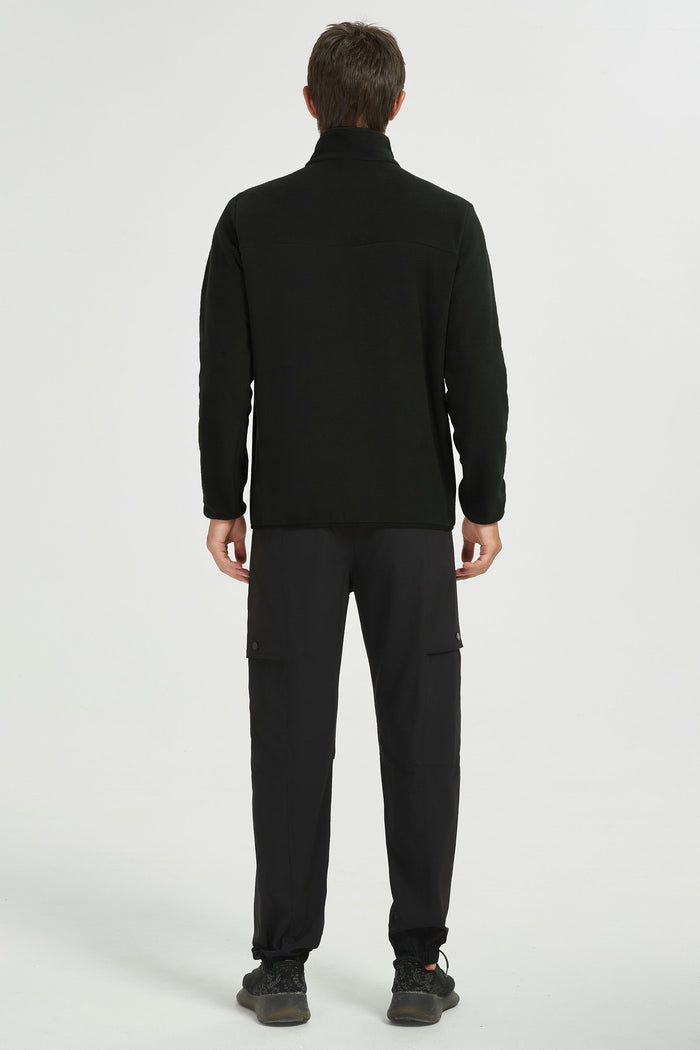 Orolay Quarter Zip Fleece Pullover Sweatshirt #color_black