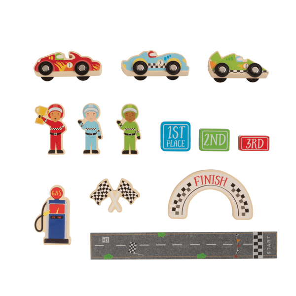 Race Car Wooden Toy Set - Wee Bee Baby Boutique