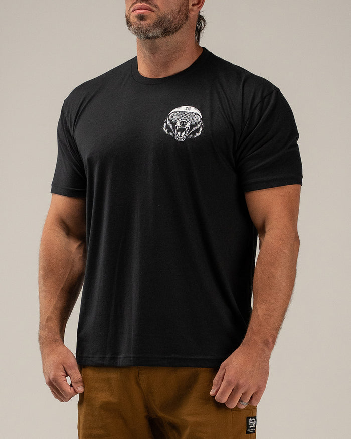 RACE TRACK BEAR TEE - BLACK