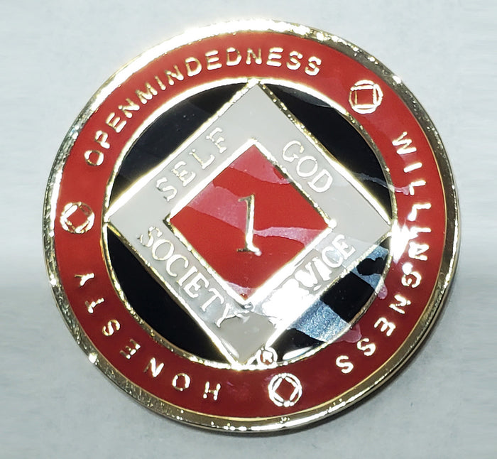 Recovery Medallion - Red 1-50Yr