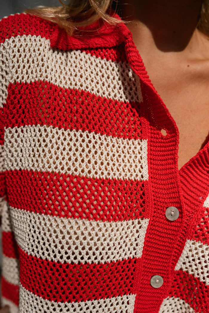 Red Striped Armelle Polo