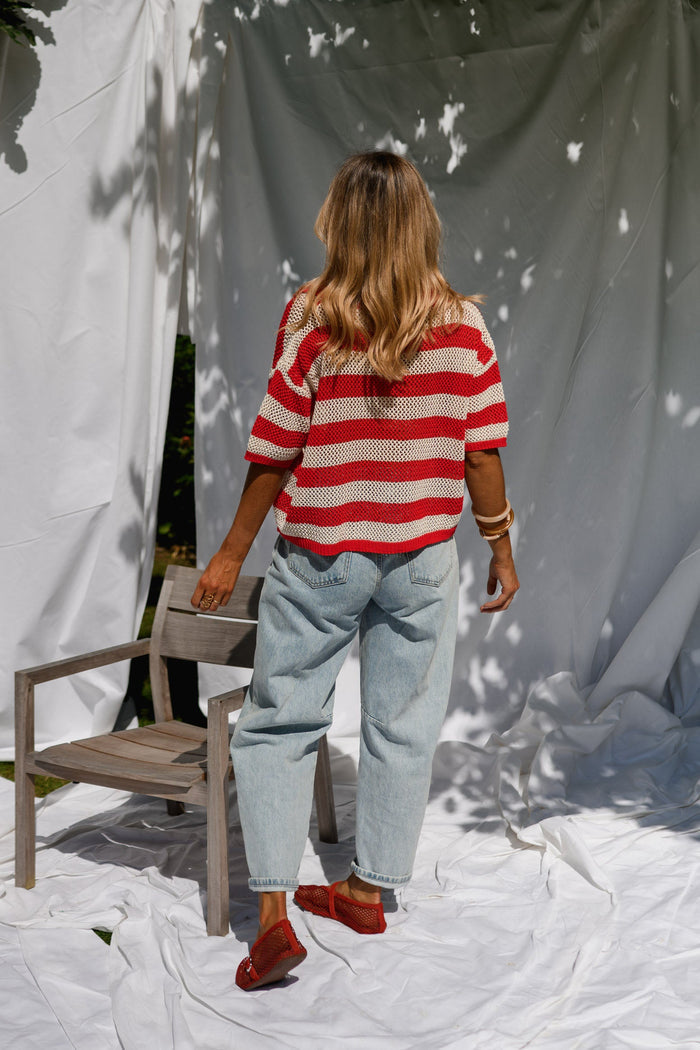 Red Striped Armelle Polo