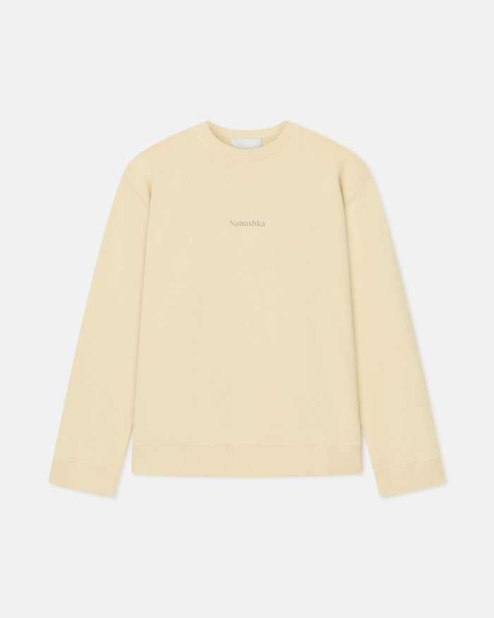 Remy - Printed Cotton-Fleece Sweatshirt - Creme/Black/Gingerbread Heart