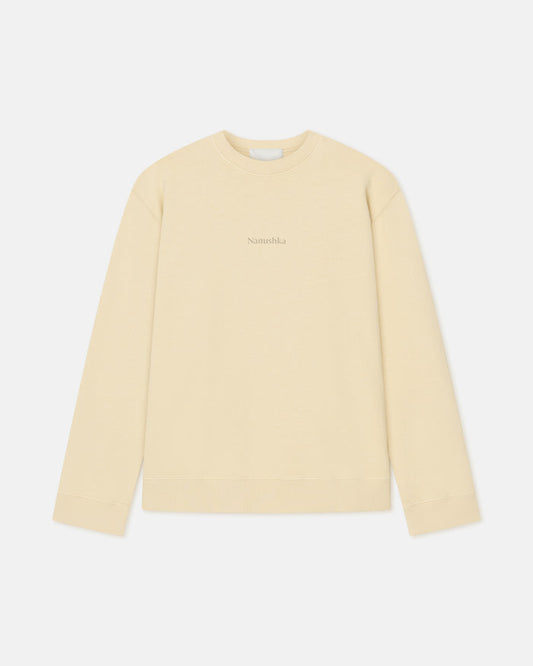 Remy - Printed Cotton-Fleece Sweatshirt - Creme/Black/Gingerbread Heart