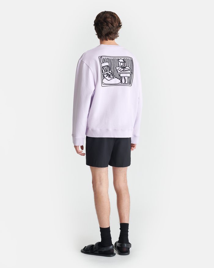 Remy - Printed Cotton-Fleece Sweatshirt - Lilac/Black/Books