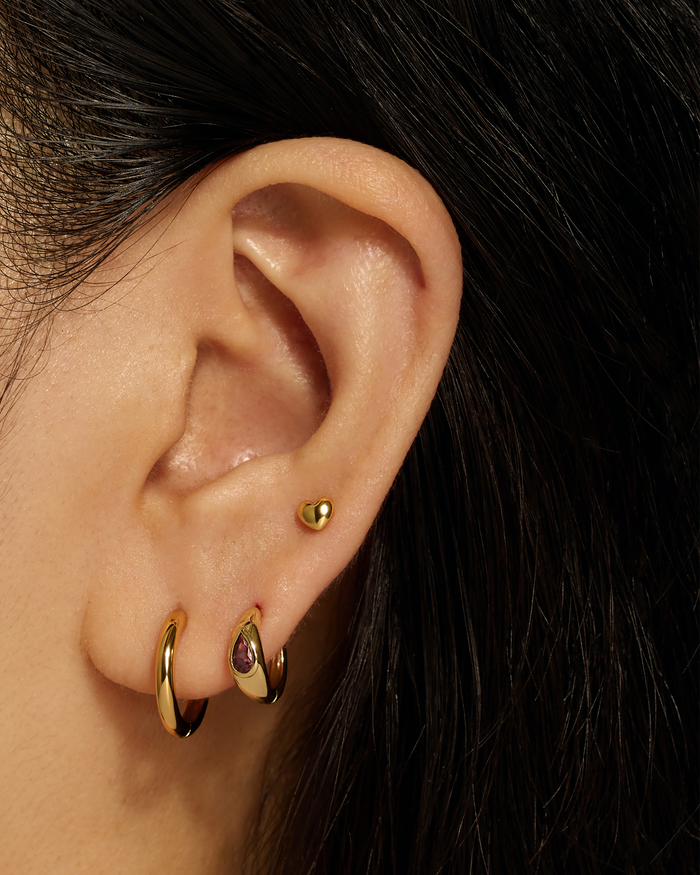 Tally Pear Huggie Hoops