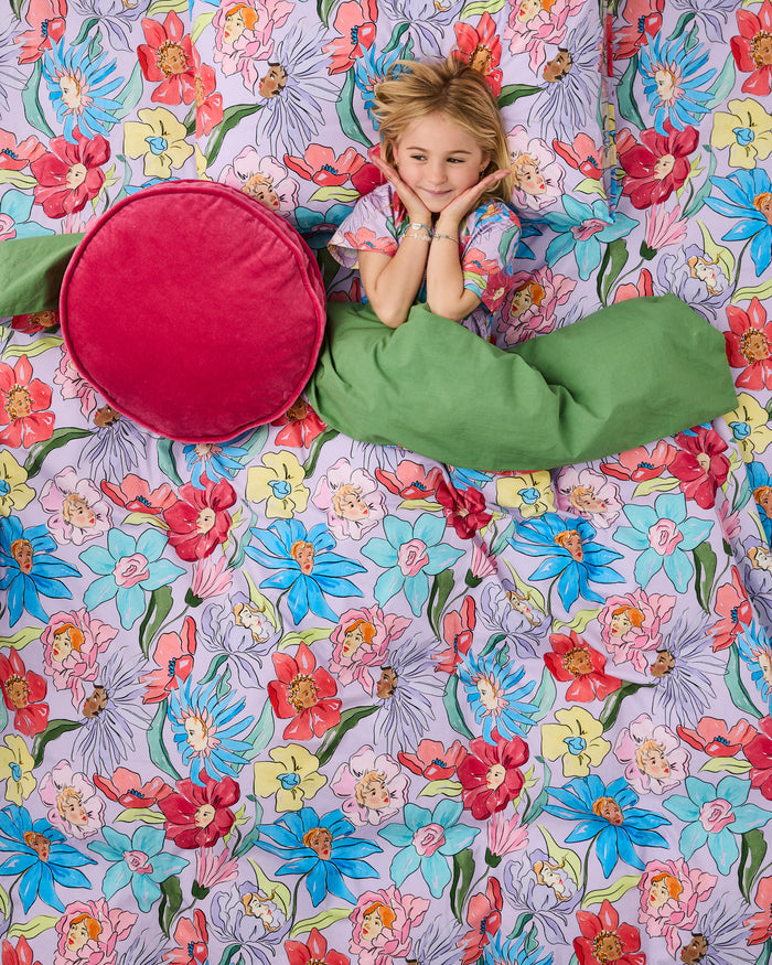 Rhubarb Velvet Pea Cushion