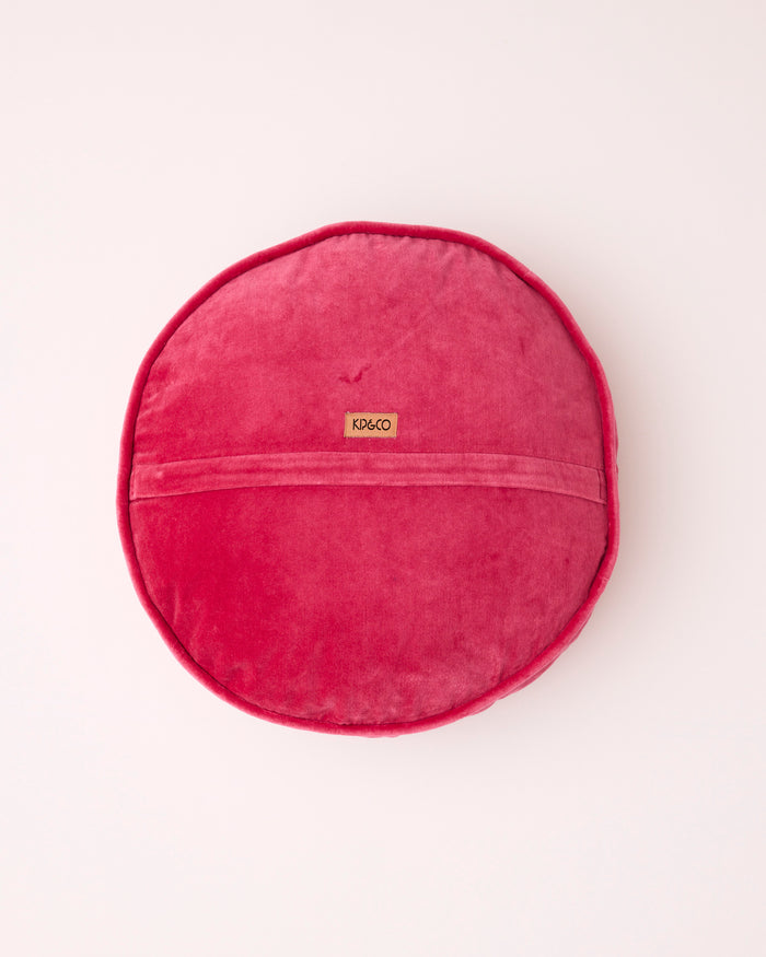 Rhubarb Velvet Pea Cushion